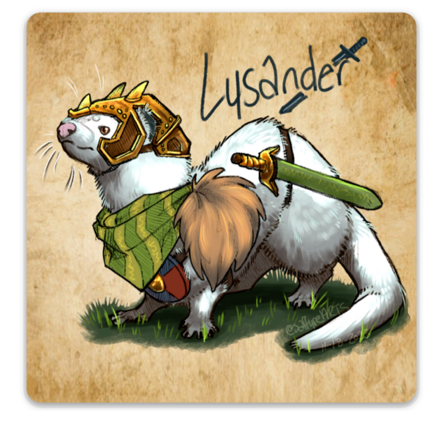 Sticker: Lysander, Warrior Scholar Mink