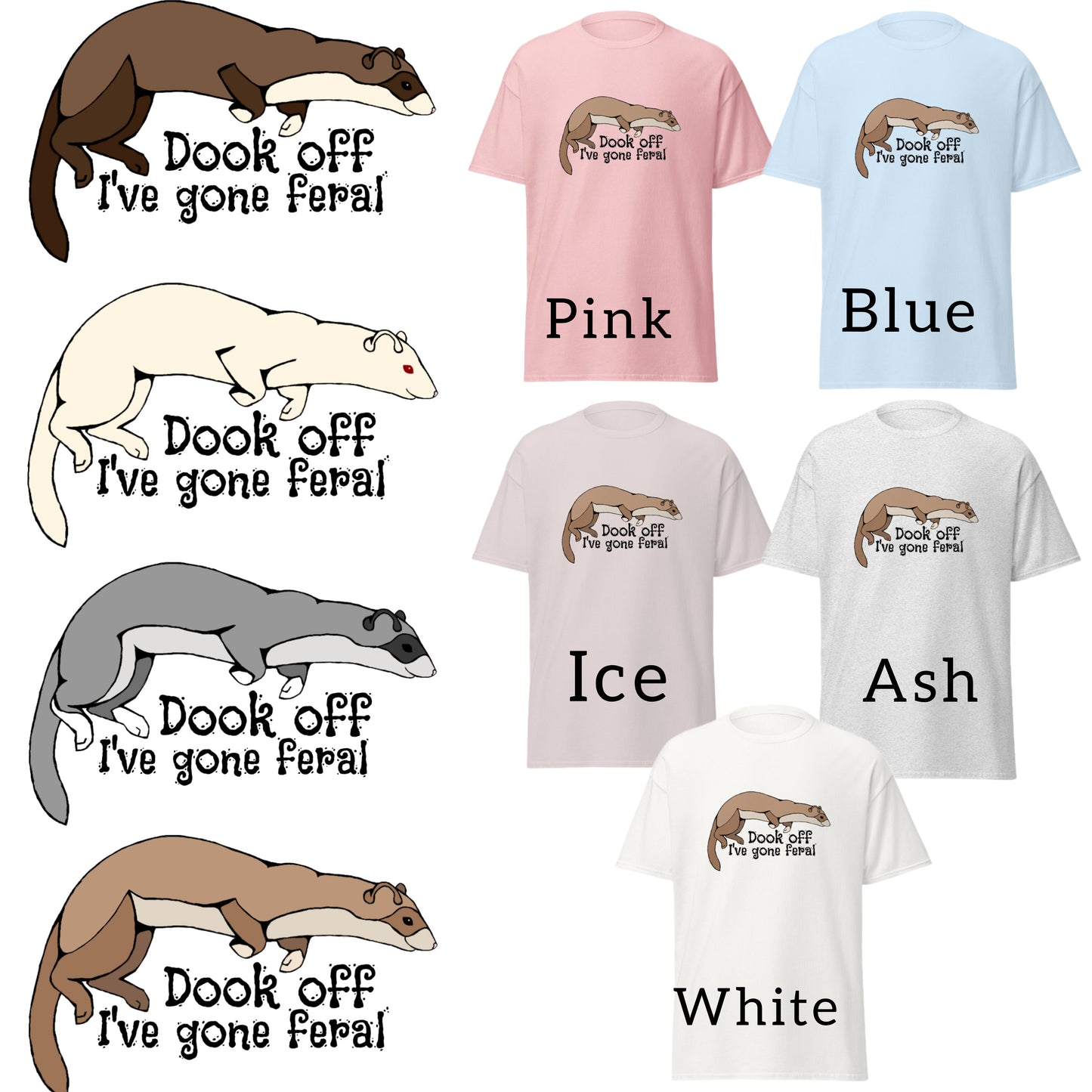 🔥🦦 Albino Feral Ferret Unisex classic tee