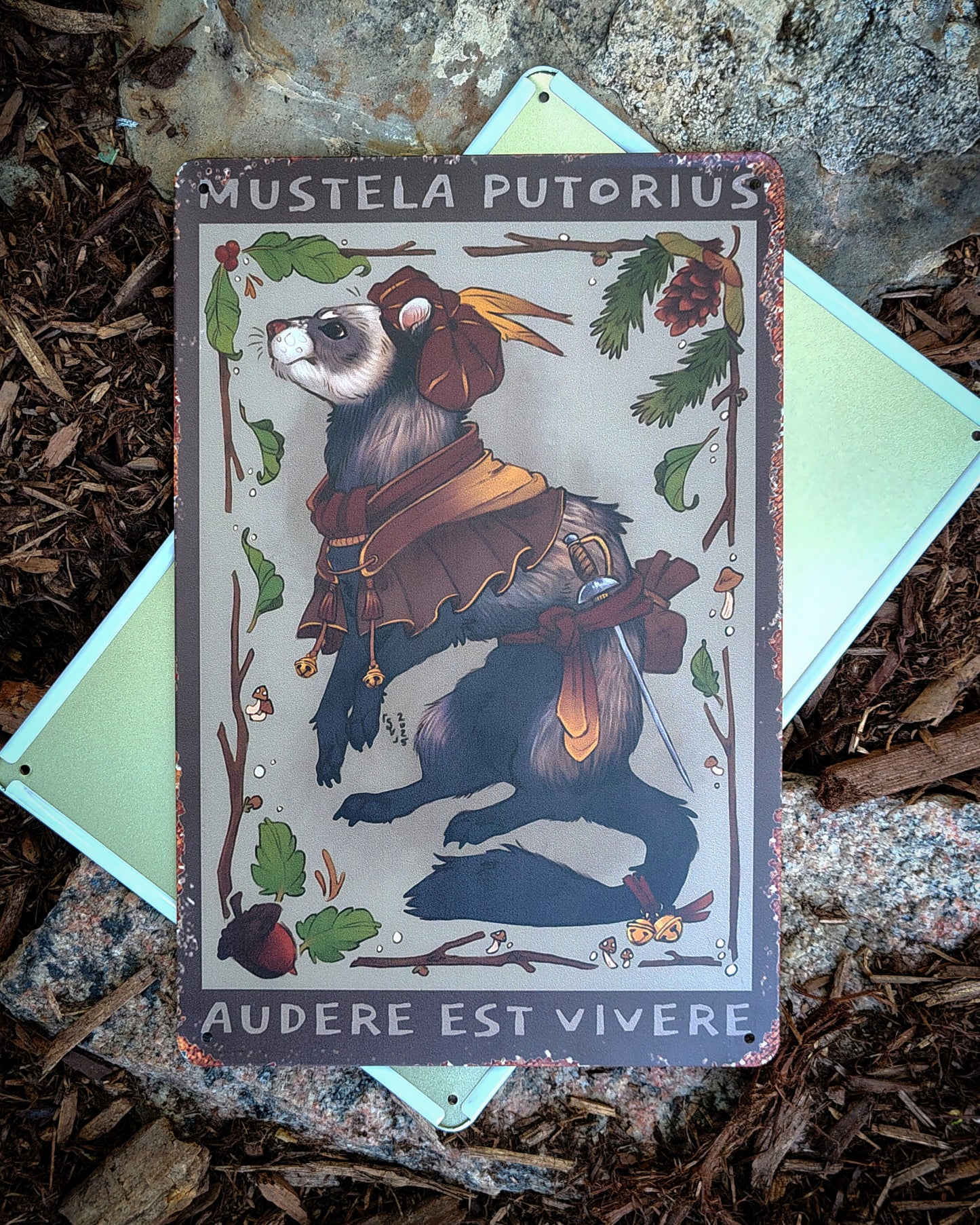 Mustela Putorius metal sign