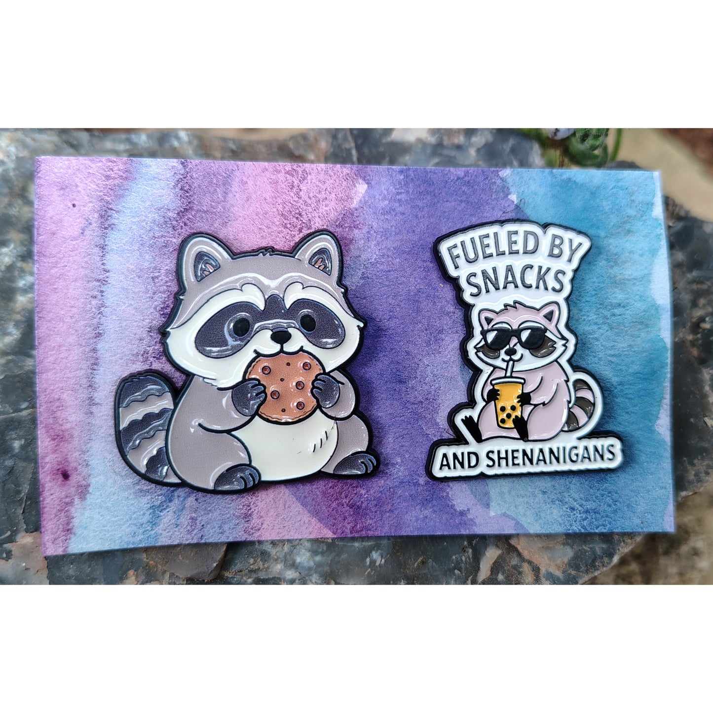 Raccoon Pins: set of two