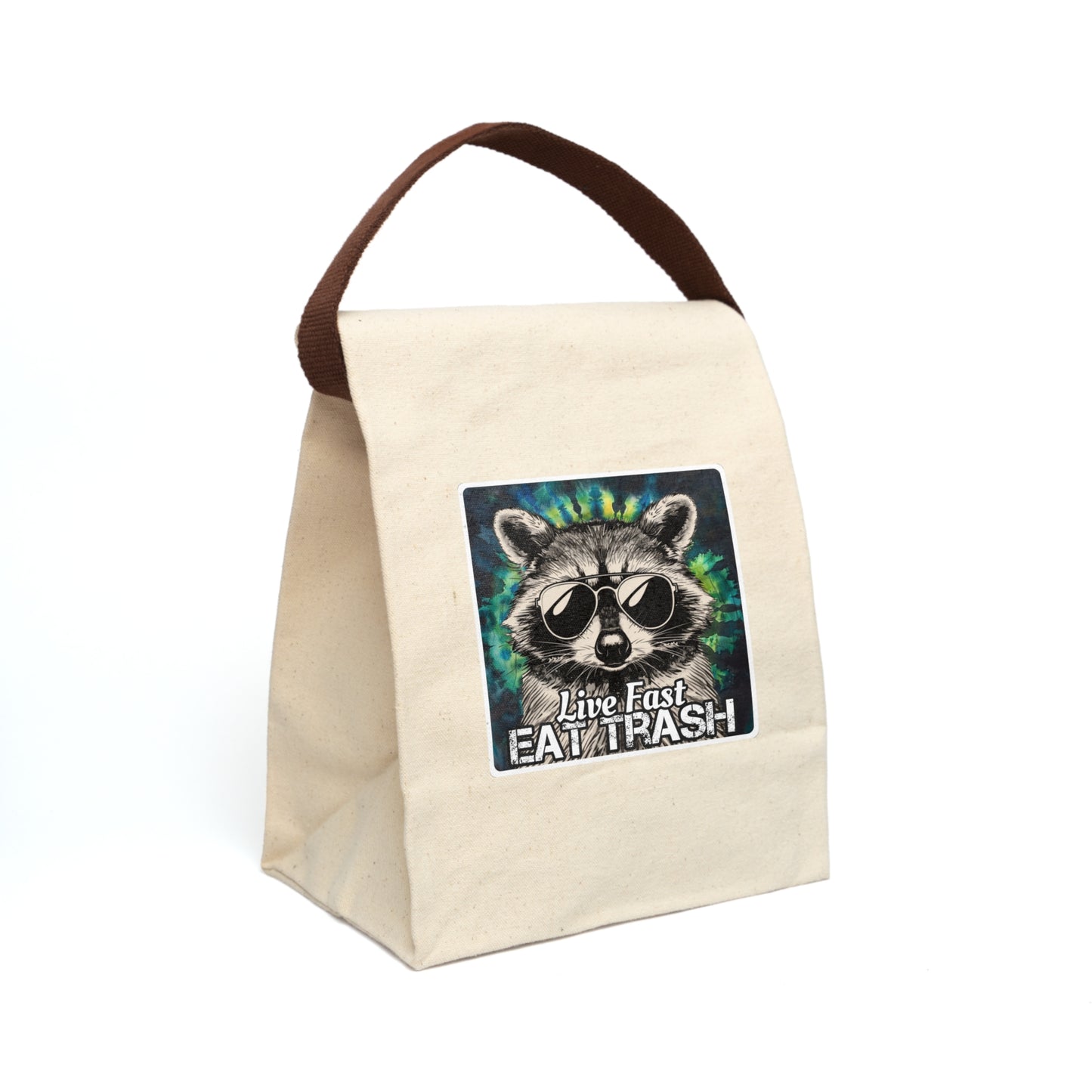 Live fast, eat trash 🐾 Canvas Lunch Bag With Strap