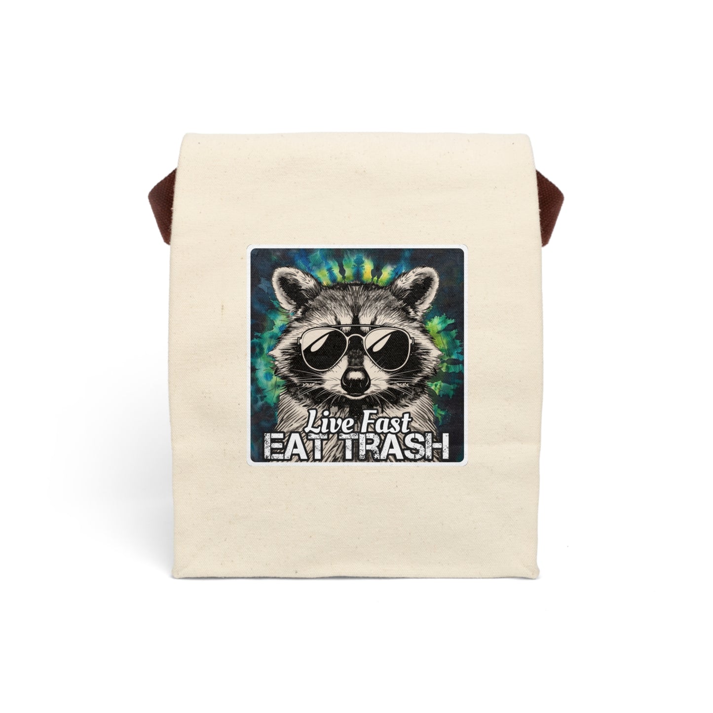 Live fast, eat trash 🐾 Canvas Lunch Bag With Strap