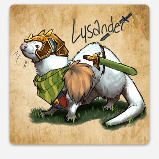 Sticker: Lysander, Warrior Scholar Mink