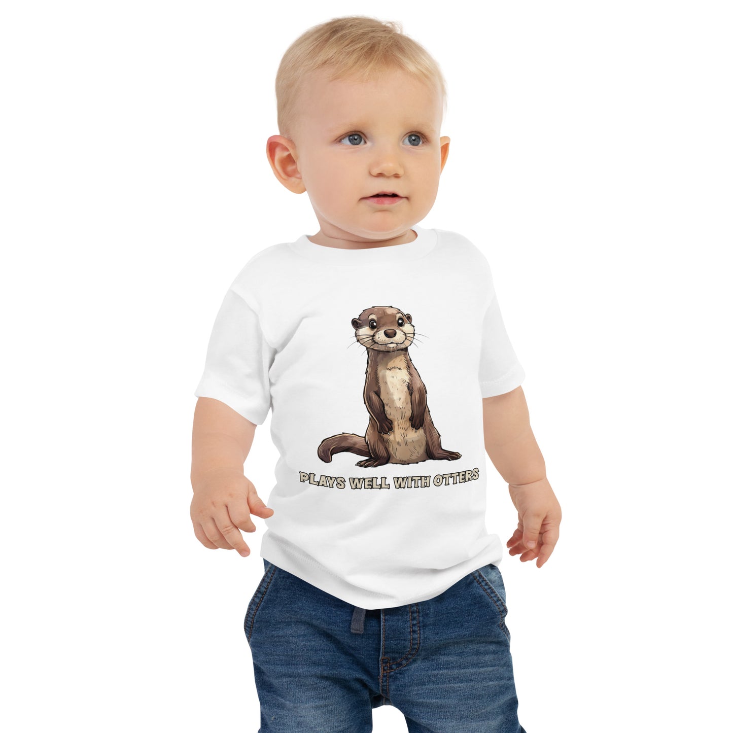 BABY Plays well with Otters Jersey Short Sleeve Tee