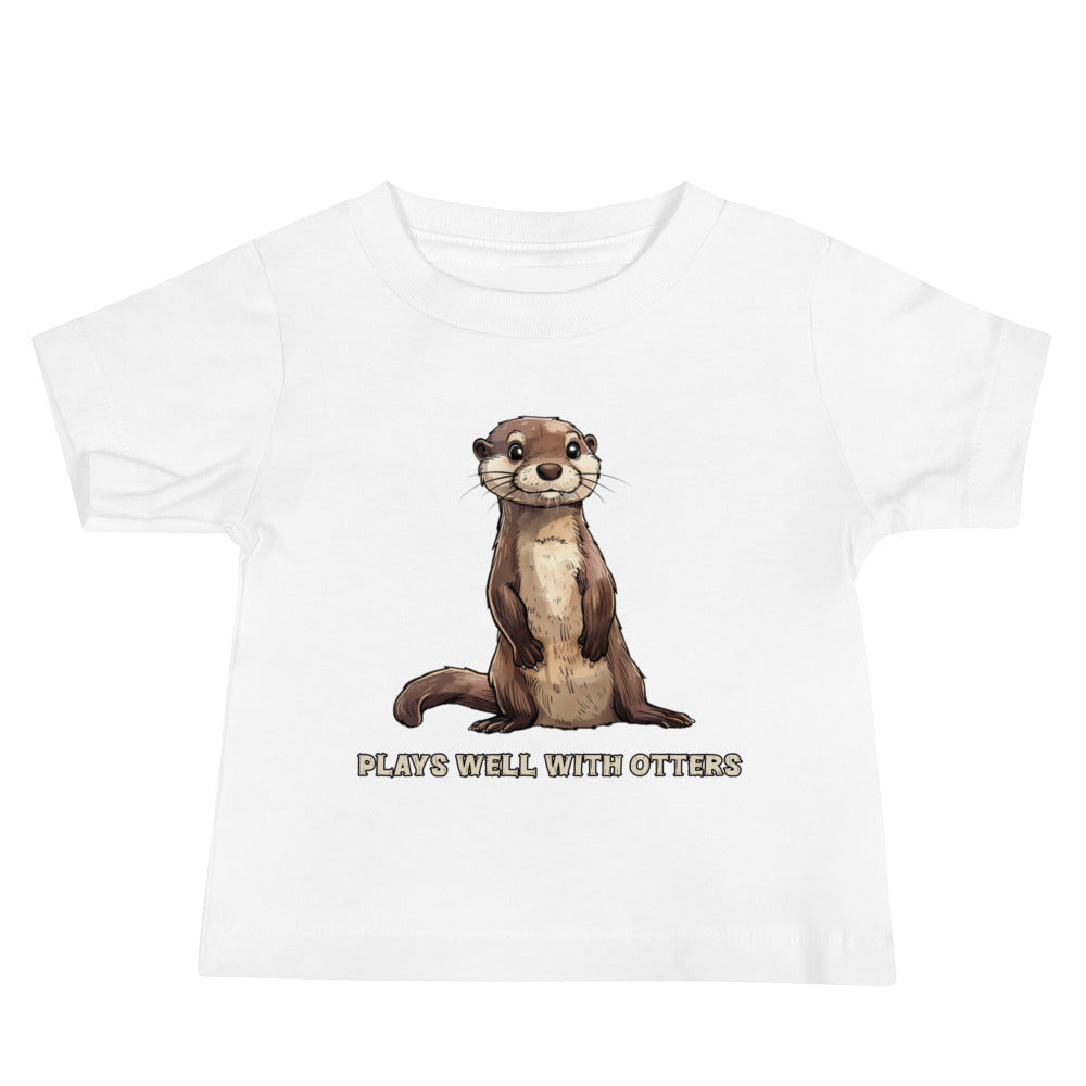 BABY Plays well with Otters Jersey Short Sleeve Tee