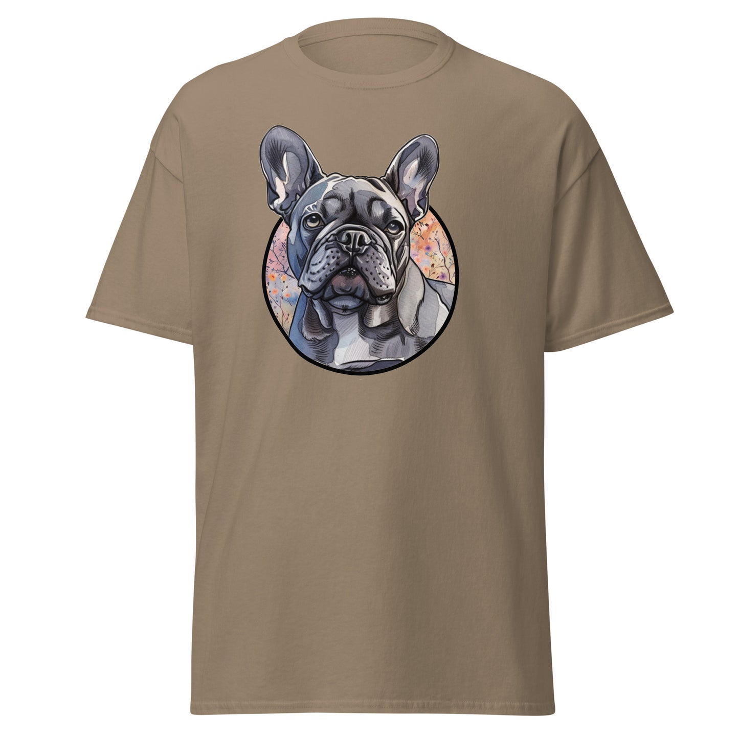 Classic tee, blue French bulldog tee, Frenchie T-shirt