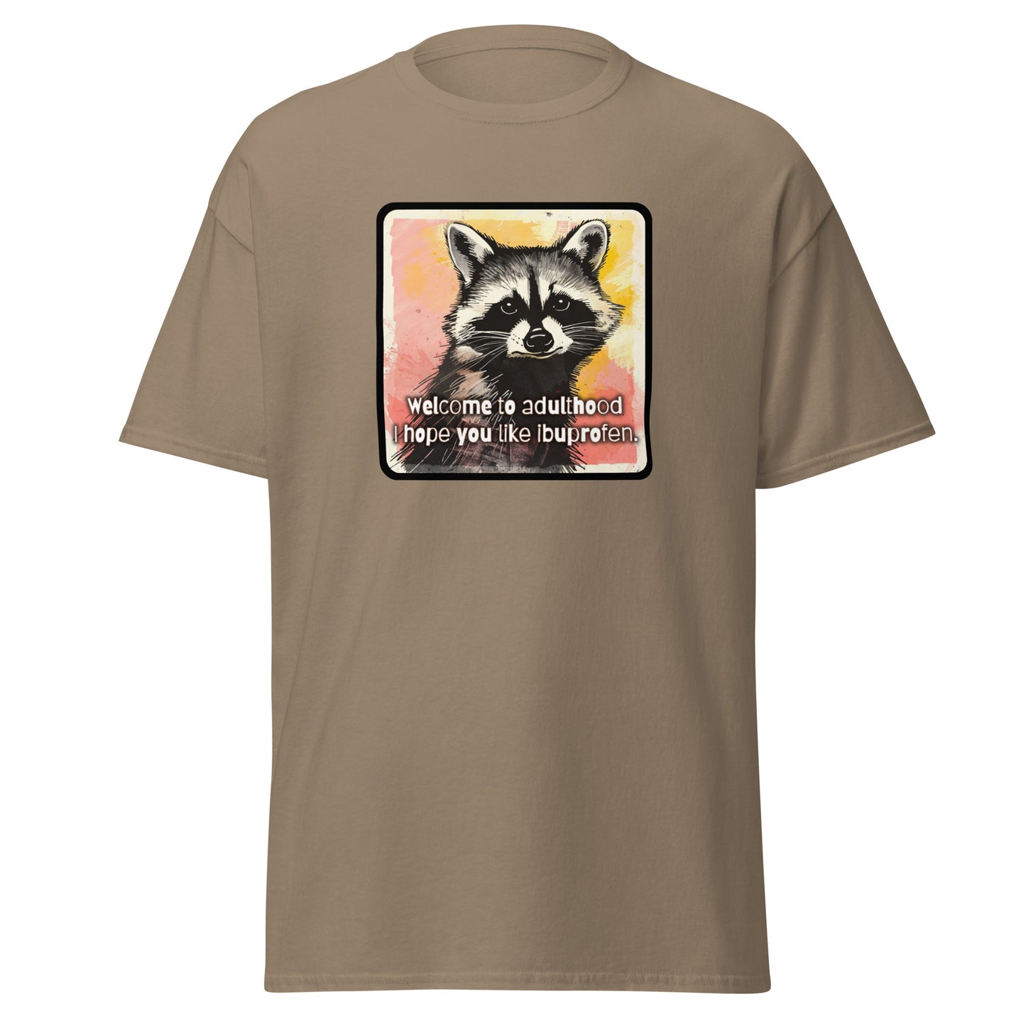 Classic tee, adulting T-shirt, age humor, getting old T-shirt, funny tshirt, raccoon tee