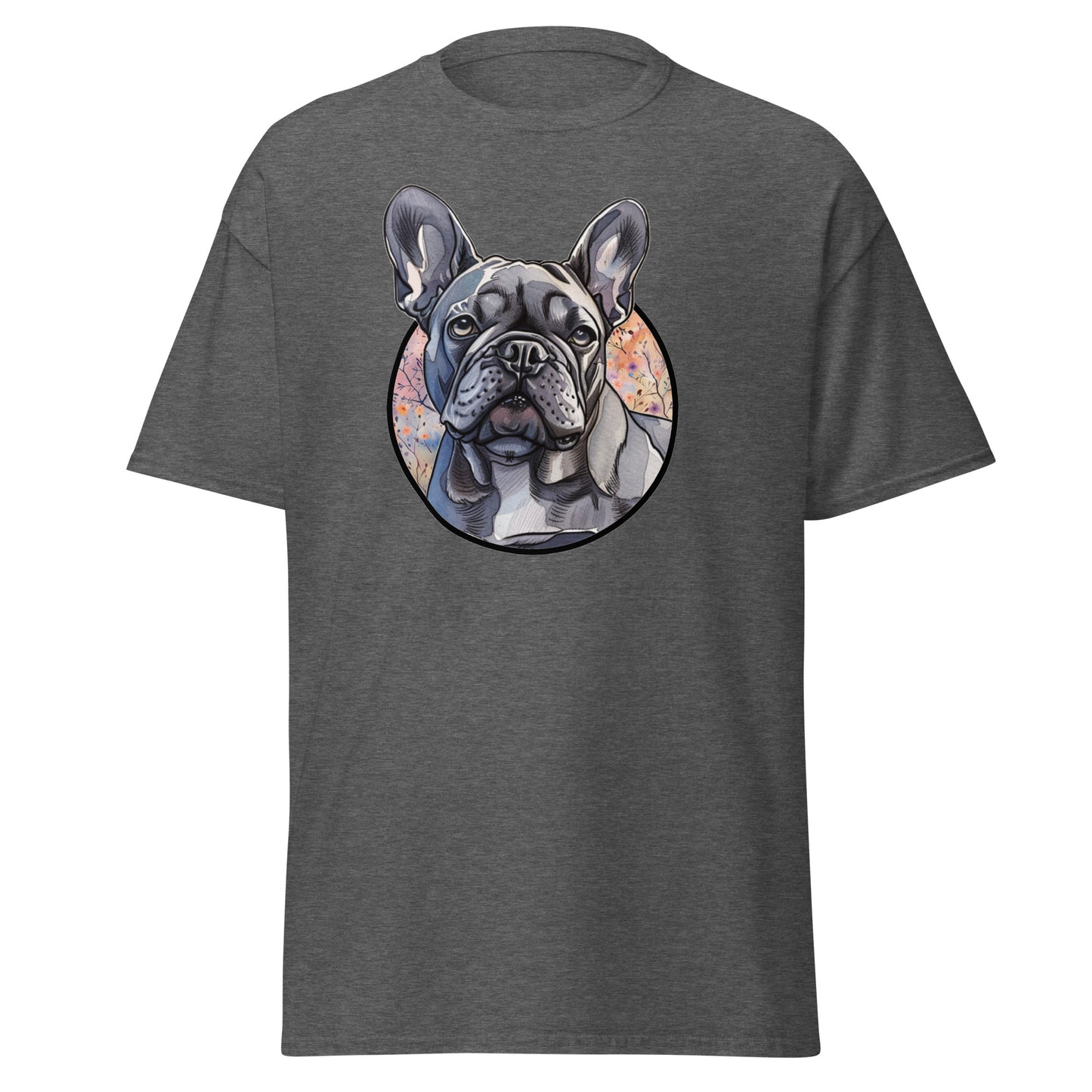 Classic tee, blue French bulldog tee, Frenchie T-shirt