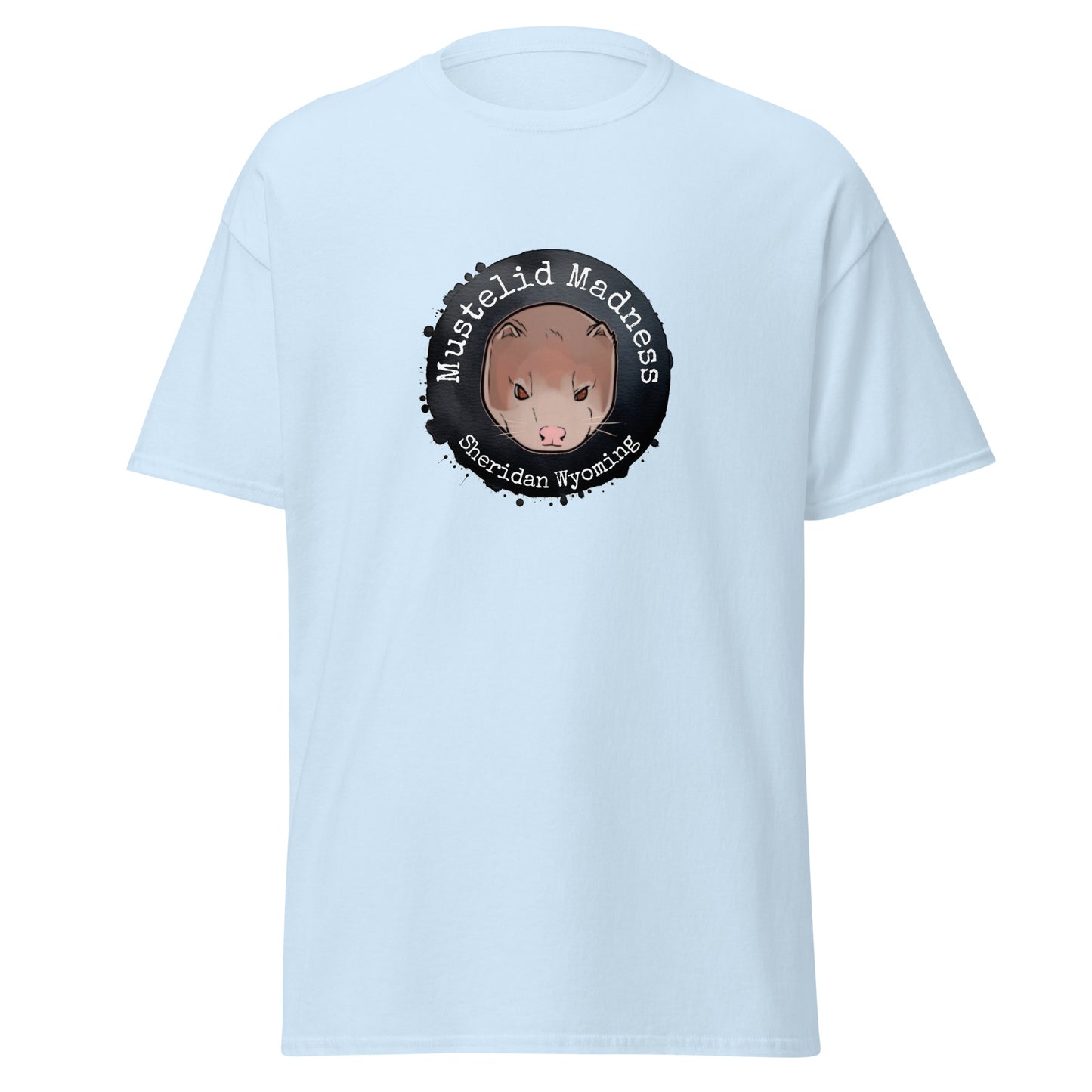 Classic tee, Mustelid Madness tee, Sheridan Wyoming T-shirt, Nicolas the Mink T-shirt