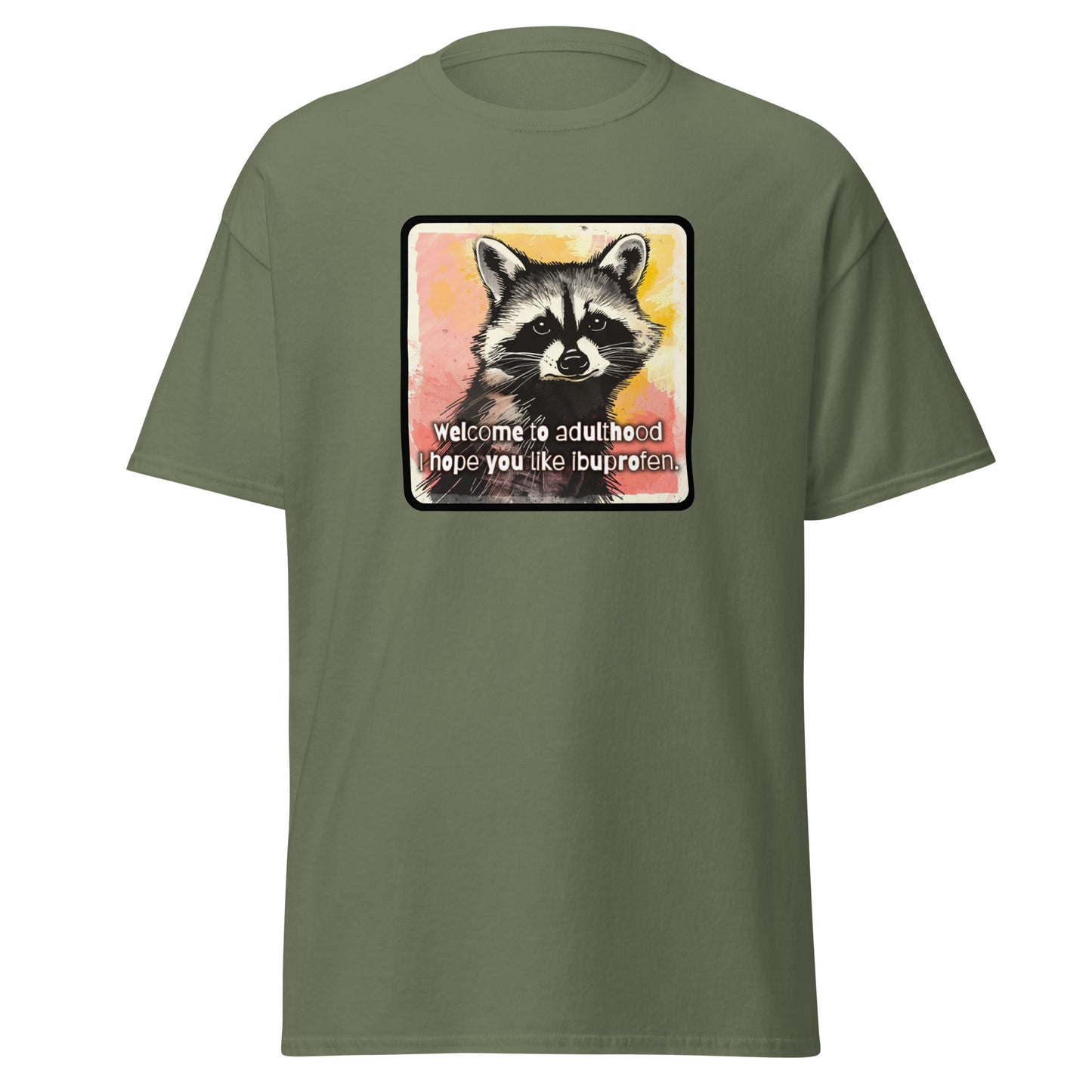 Classic tee, adulting T-shirt, age humor, getting old T-shirt, funny tshirt, raccoon tee