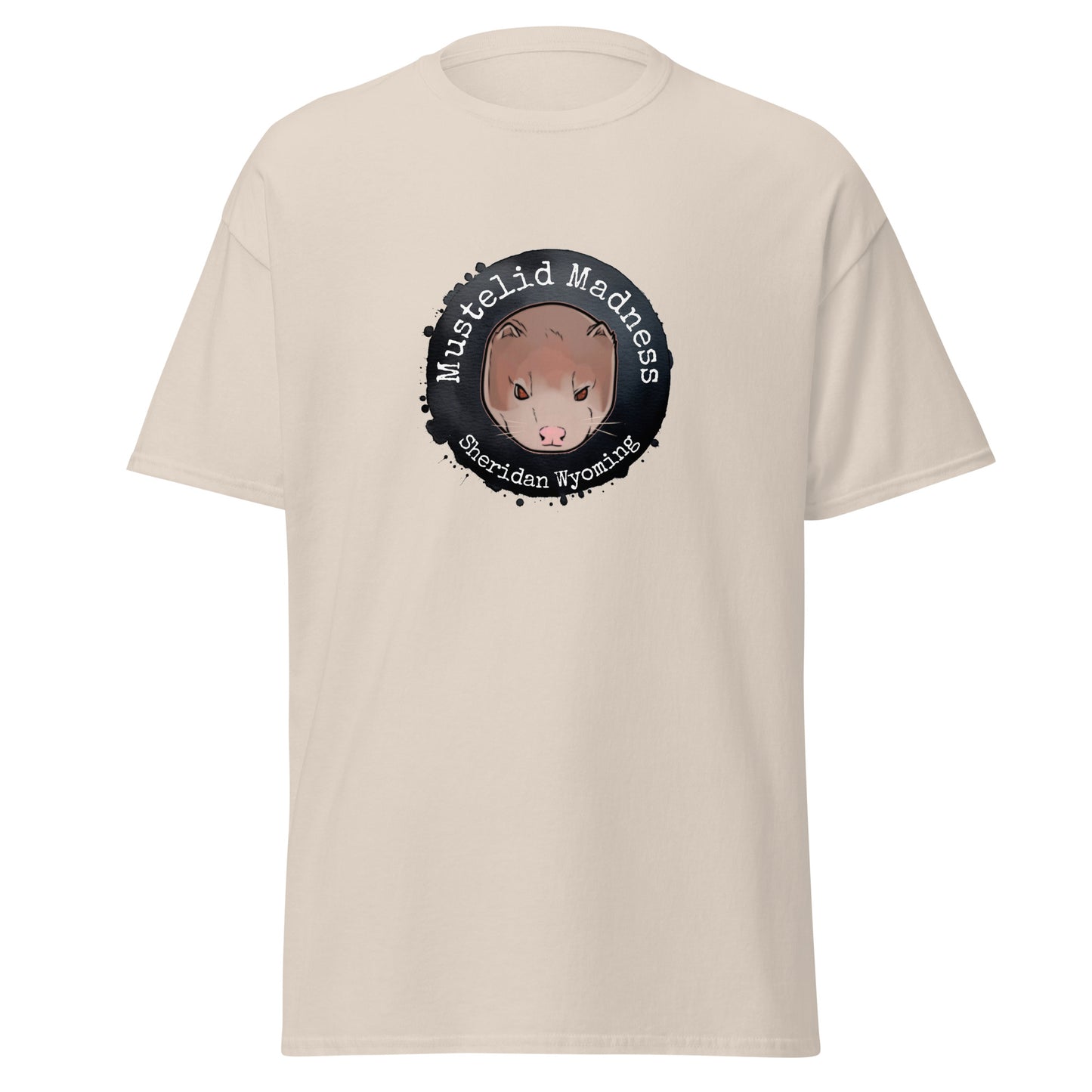 Classic tee, Mustelid Madness tee, Sheridan Wyoming T-shirt, Nicolas the Mink T-shirt