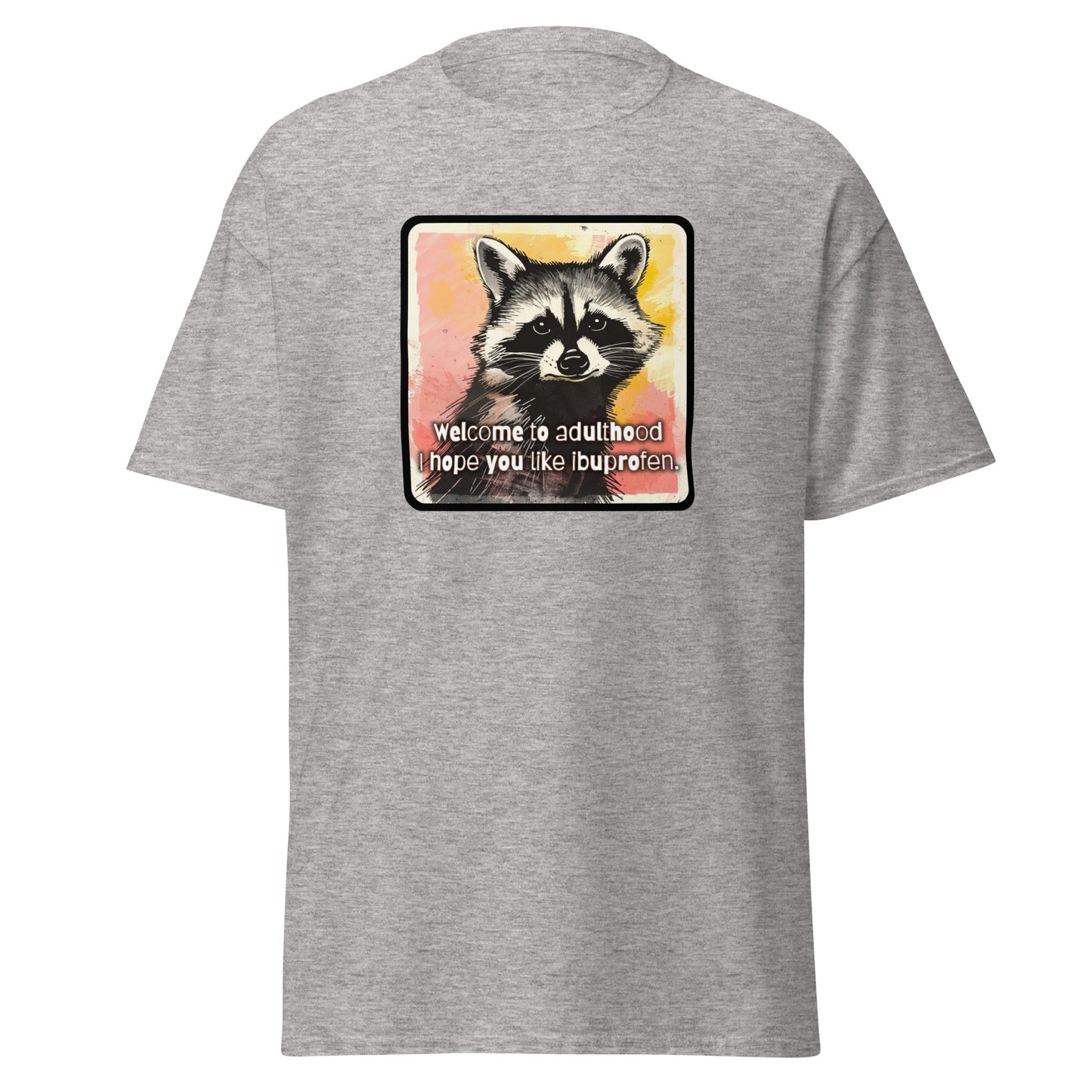 Classic tee, adulting T-shirt, age humor, getting old T-shirt, funny tshirt, raccoon tee