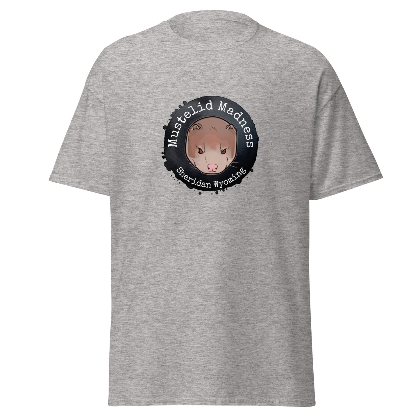 Classic tee, Mustelid Madness tee, Sheridan Wyoming T-shirt, Nicolas the Mink T-shirt