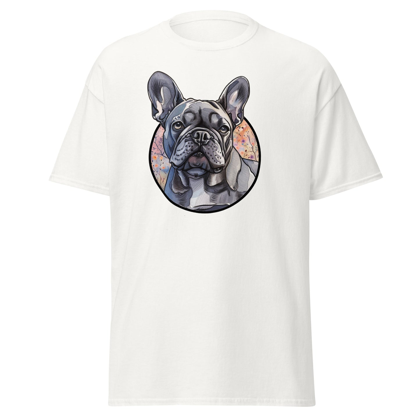 Classic tee, blue French bulldog tee, Frenchie T-shirt