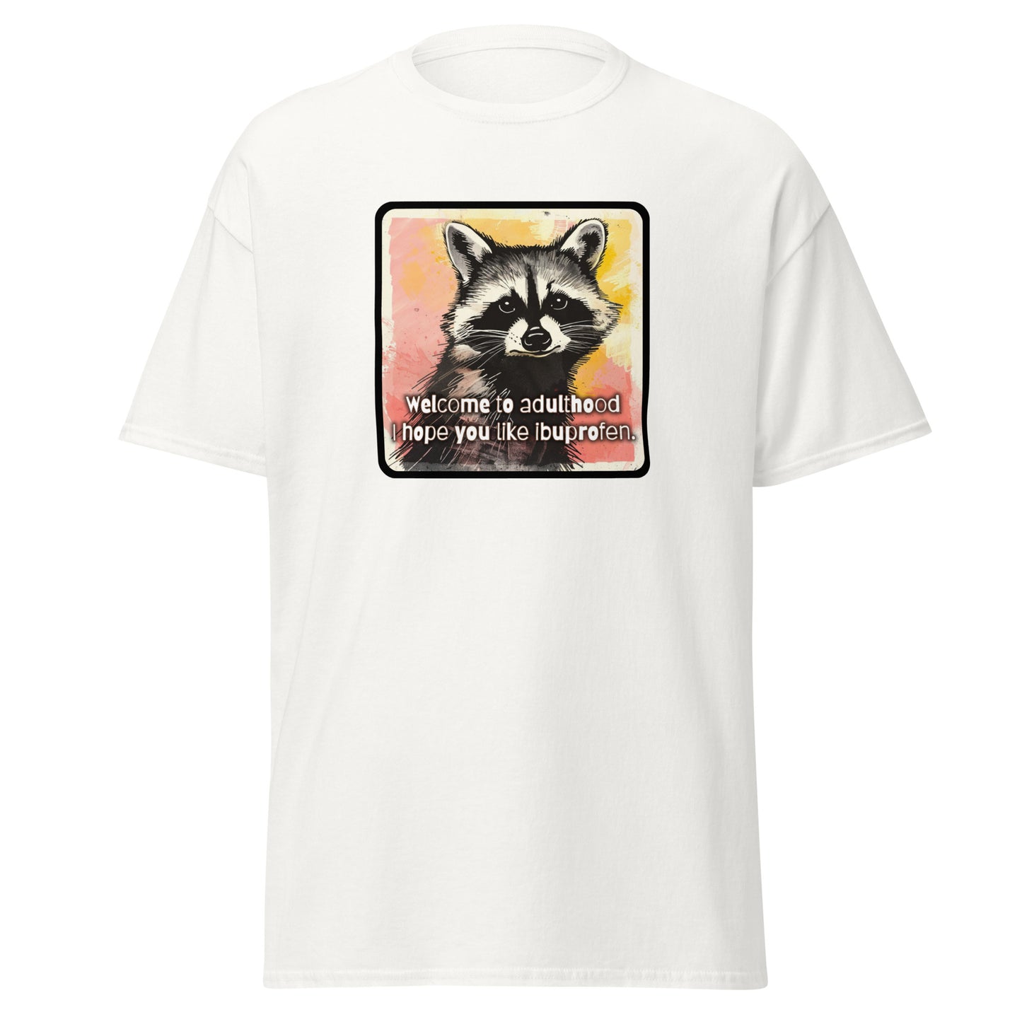 Classic tee, adulting T-shirt, age humor, getting old T-shirt, funny tshirt, raccoon tee