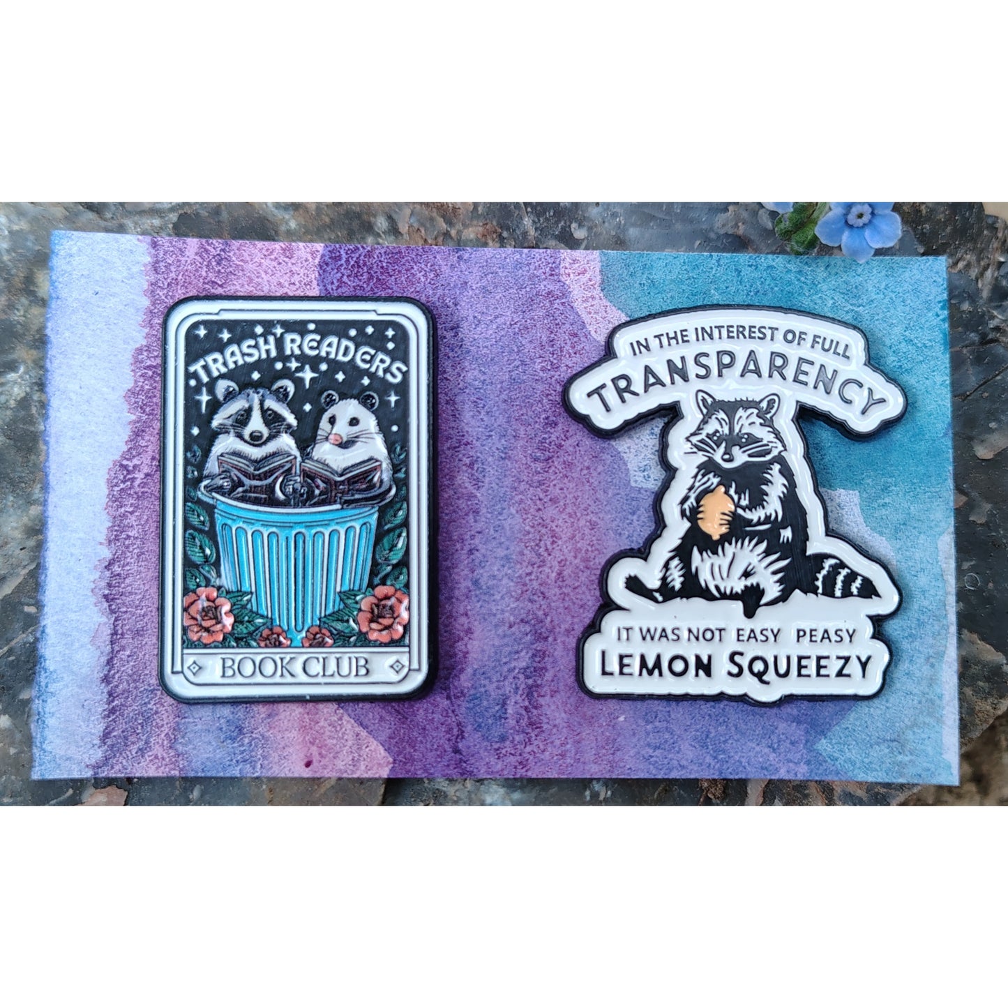 Raccoon Pins: set of two