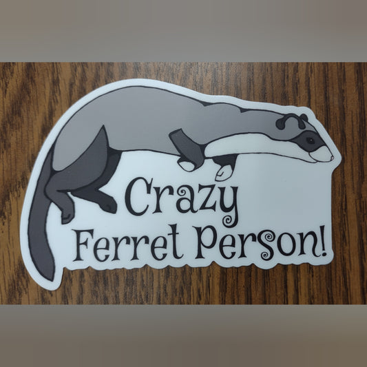 Sticker: Crazy Ferret Person