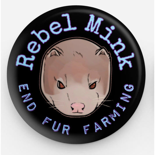 Button Pin- Rebel Mink