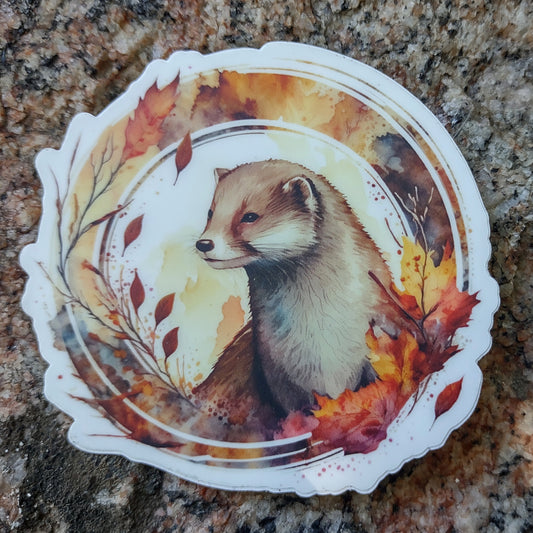 Limited Edition Sticker: Autumn Weasel