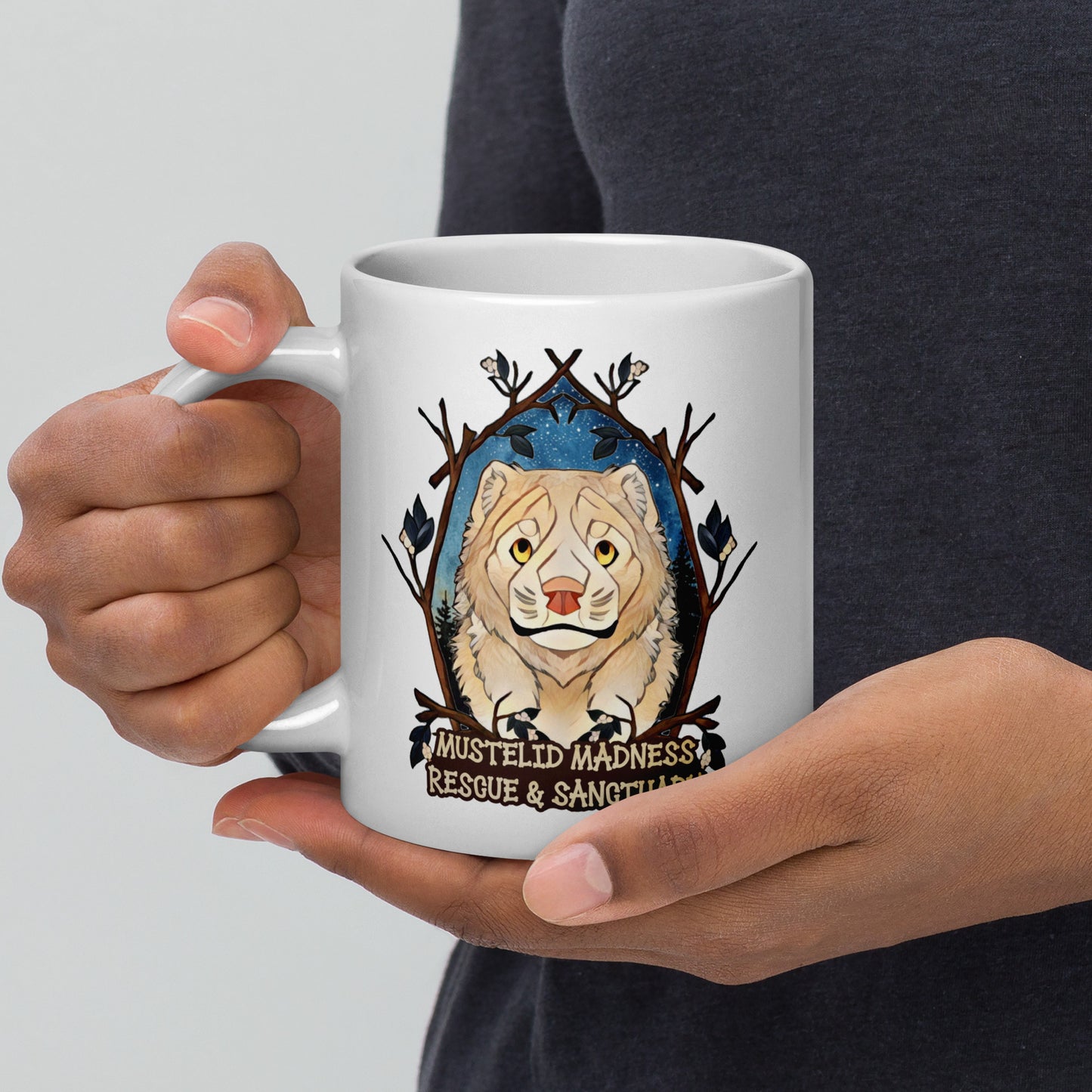 Mustelid Madness White glossy mug