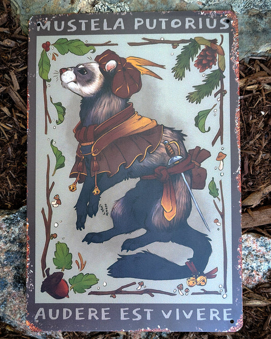 Mustela Putorius metal sign