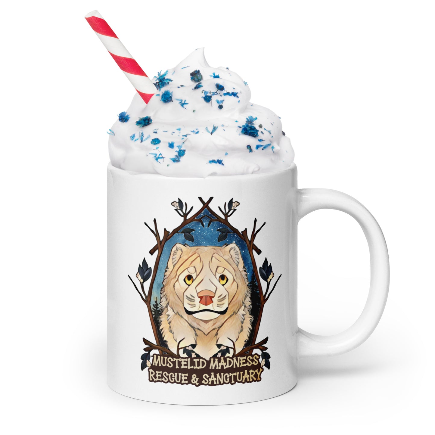Mustelid Madness White glossy mug