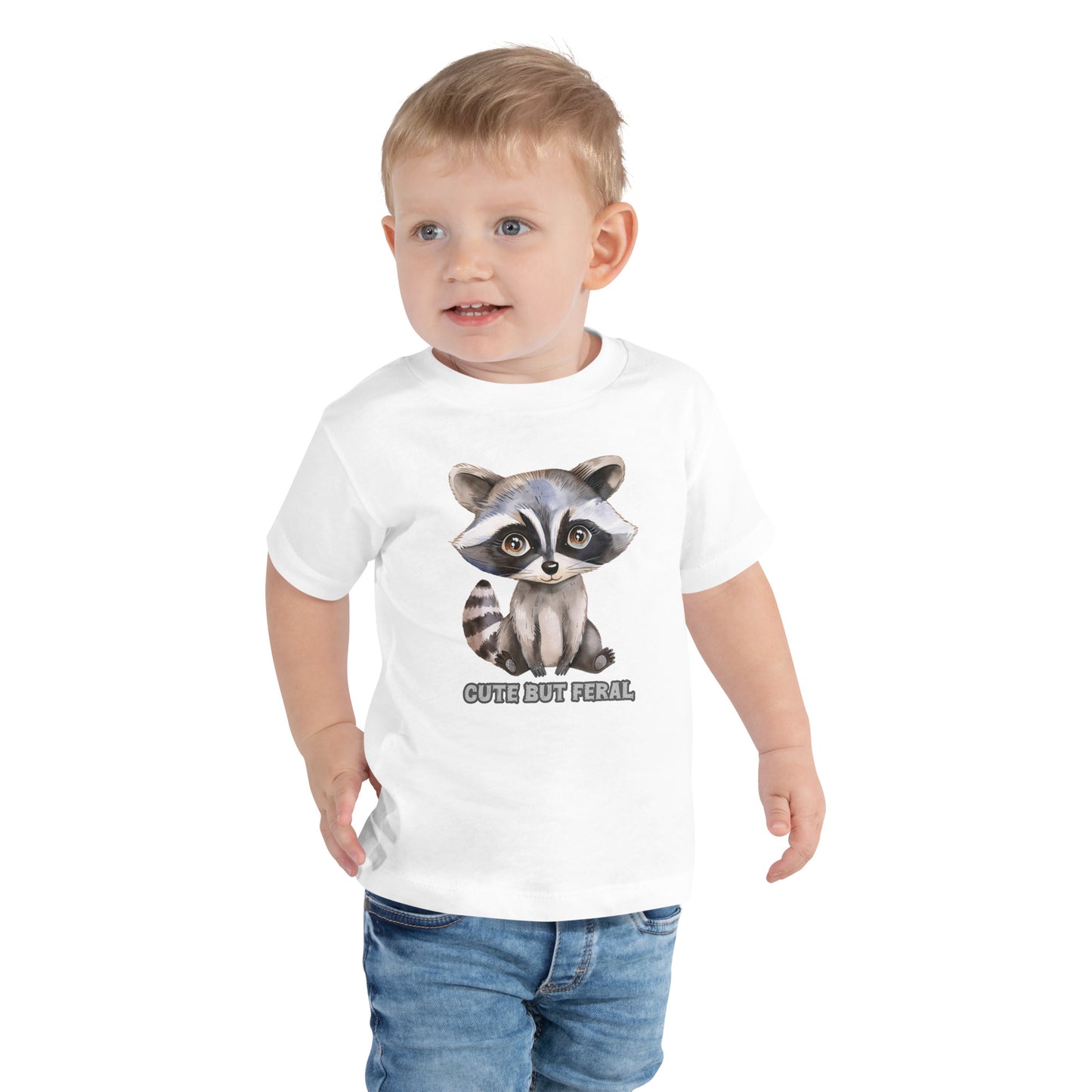 TODDLER Cute but Feral Raccoon tee